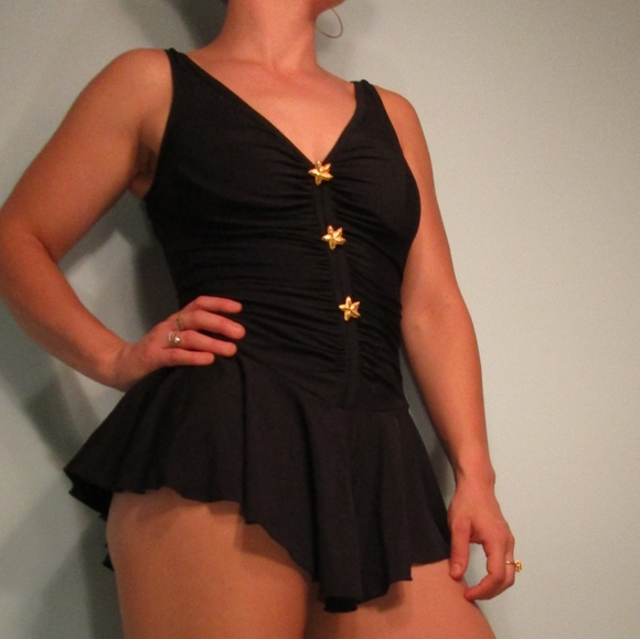 Vintage Other - VTG 60s One Piece Skirted Swimsuit
